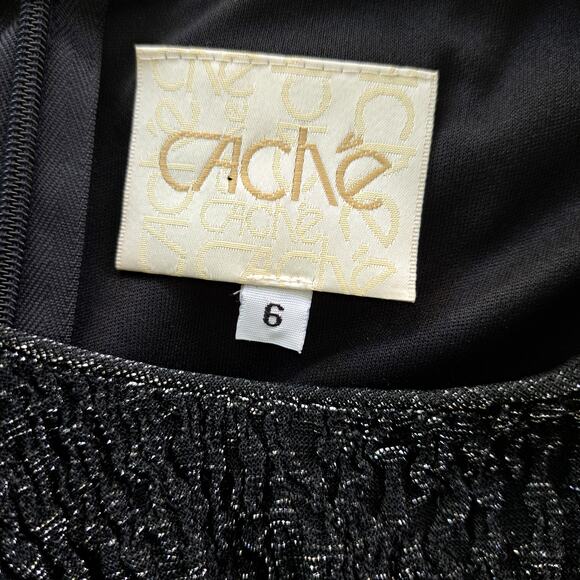 Vintage 90S y2K CACHE Metallic Maxi Dress Size 6 Formal Sparkle Sleeveless - Picture 6 of 9